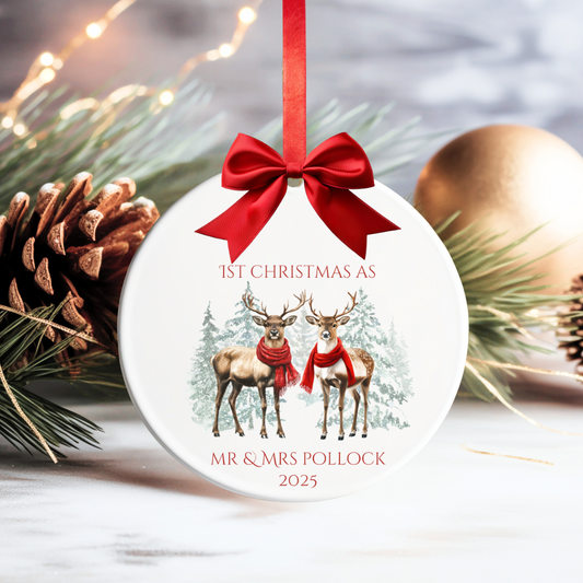 1st Christmas as Mr & Mrs Personalised Bauble