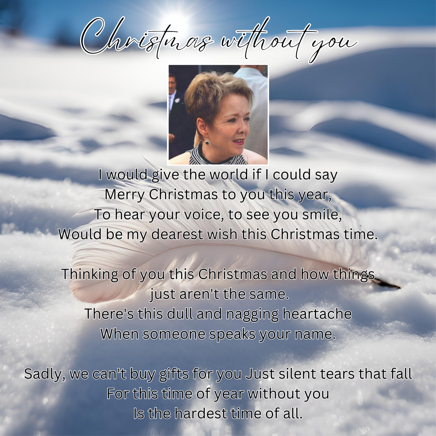 Christmas Without you Photo Slate