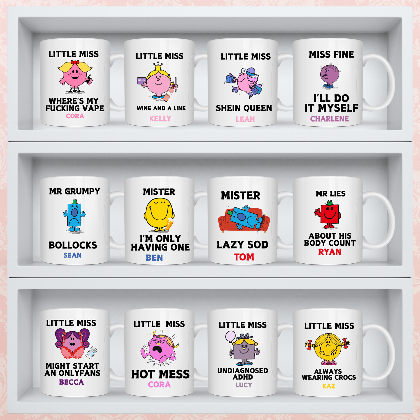Novelty “Little Miss & Mister” Mugs – Personalised Fun Gifts
