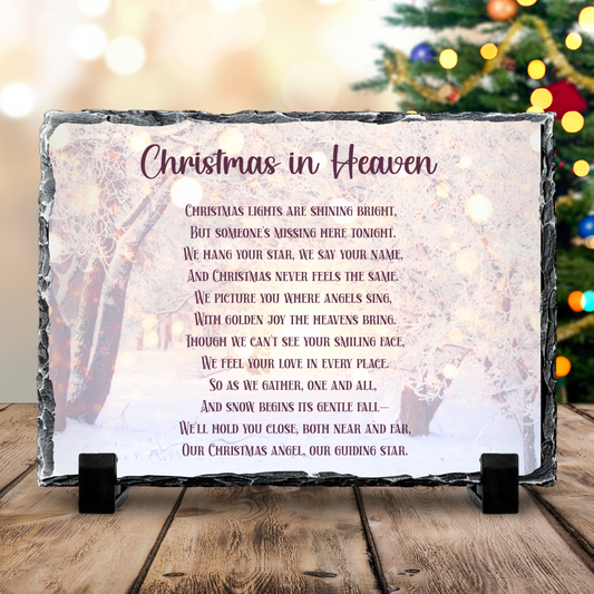 Christmas in Heaven Memorial Slate