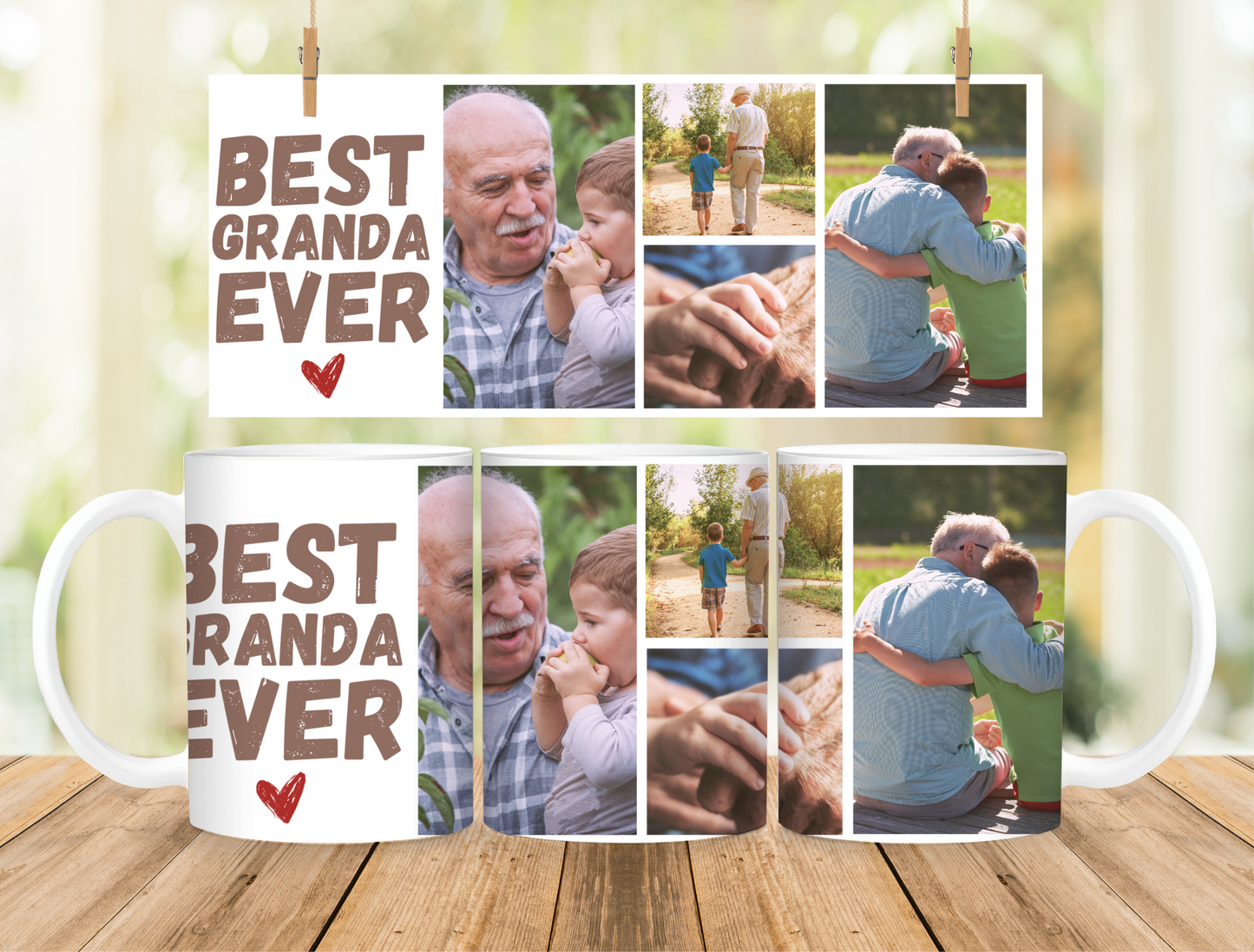 Best Dad Ever -  Personalized Photo Collage Mug