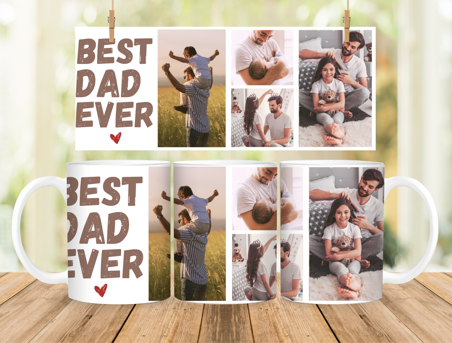 Best Dad Ever -  Personalized Photo Collage Mug