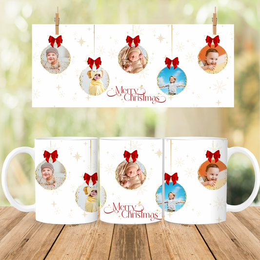 Personalised Christmas Bauble Photo Mug