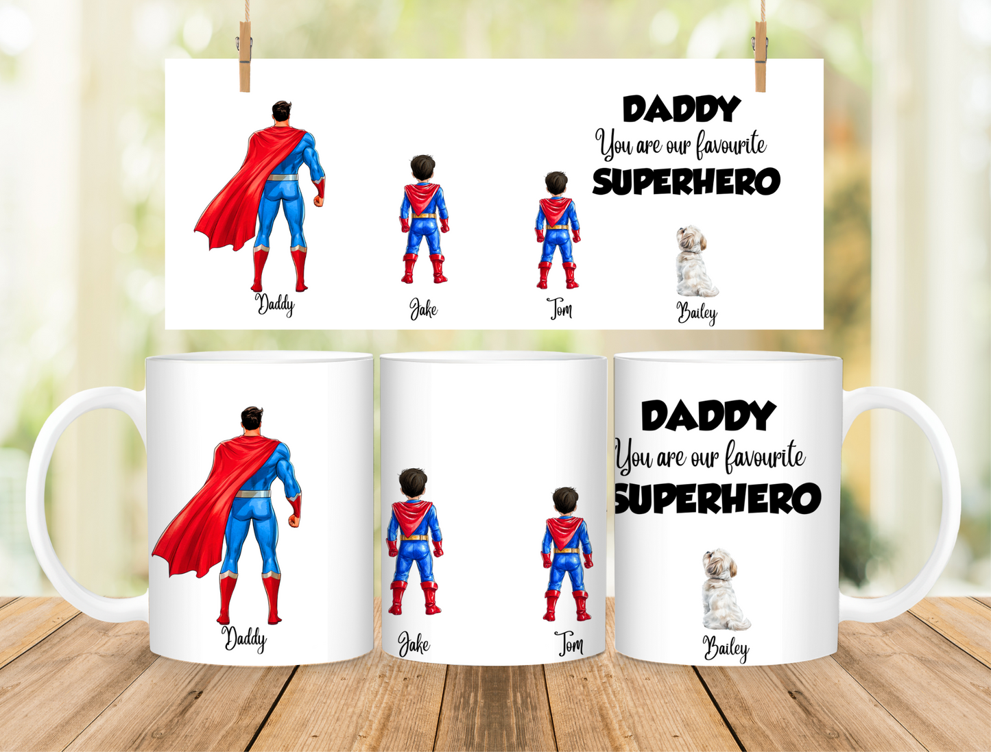 Daddy your my Super Hero - Personalised Mug