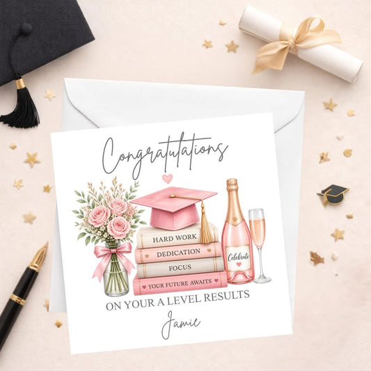 A Level Results Card - Pink Books