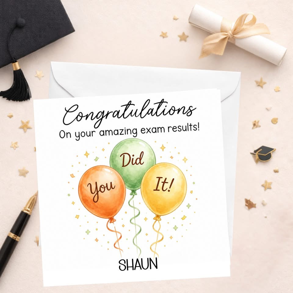 You Did It Exam Results Card