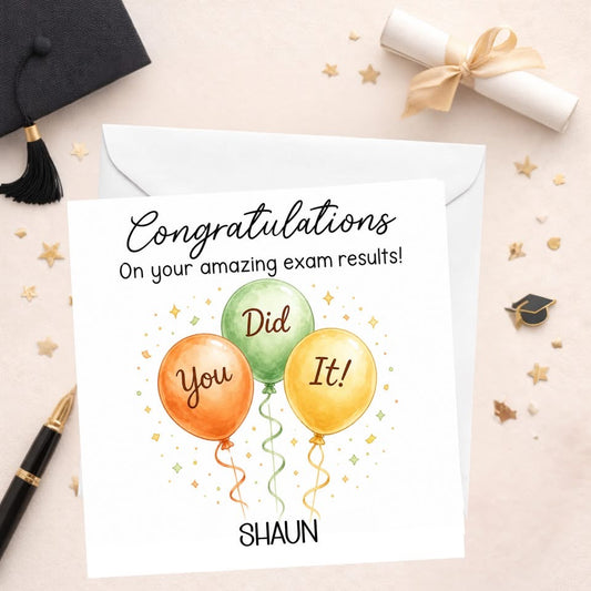 You Did It Exam Results Card