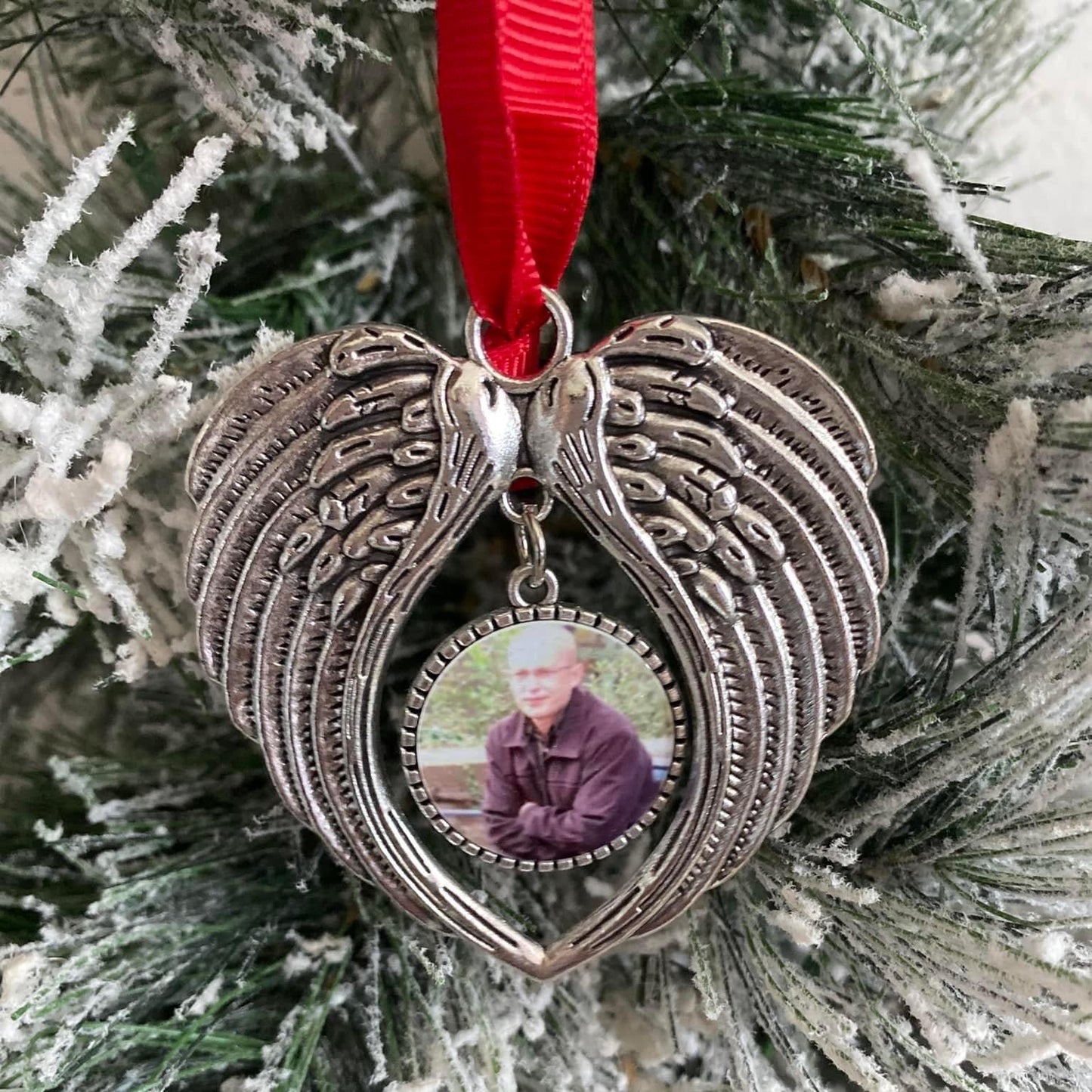 Memorial Angel Wings Christmas Tree Ornament