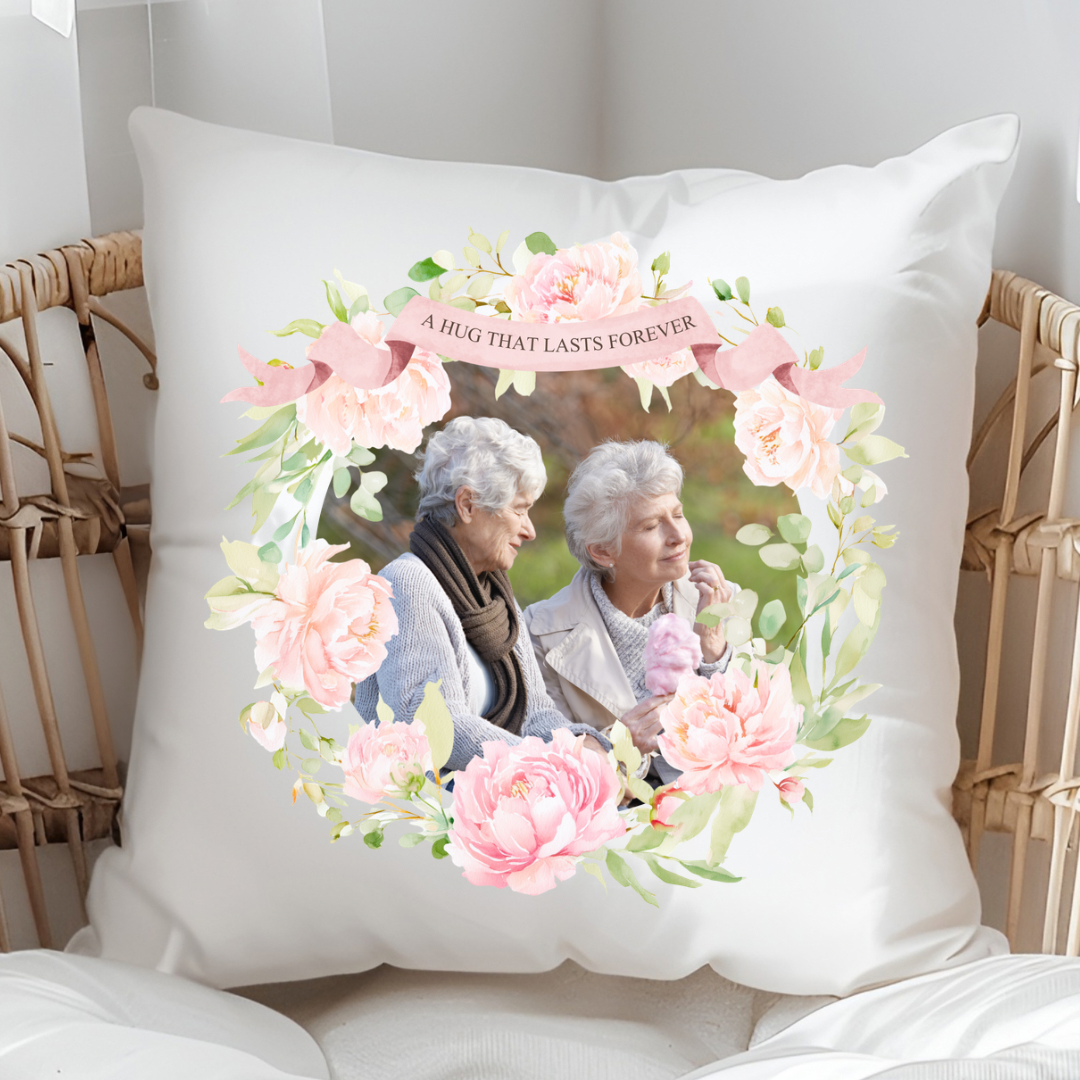 A Hug That Lasts Forever – Personalised Photo Cushion
