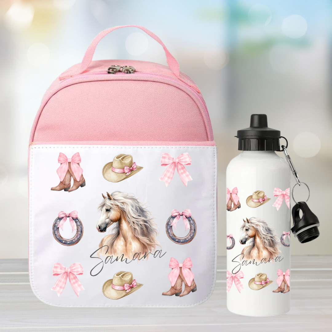 Personalised Cowgirl Horse Lunch Set
