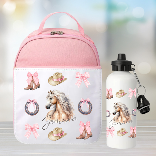 Personalised Cowgirl Horse Lunch Set