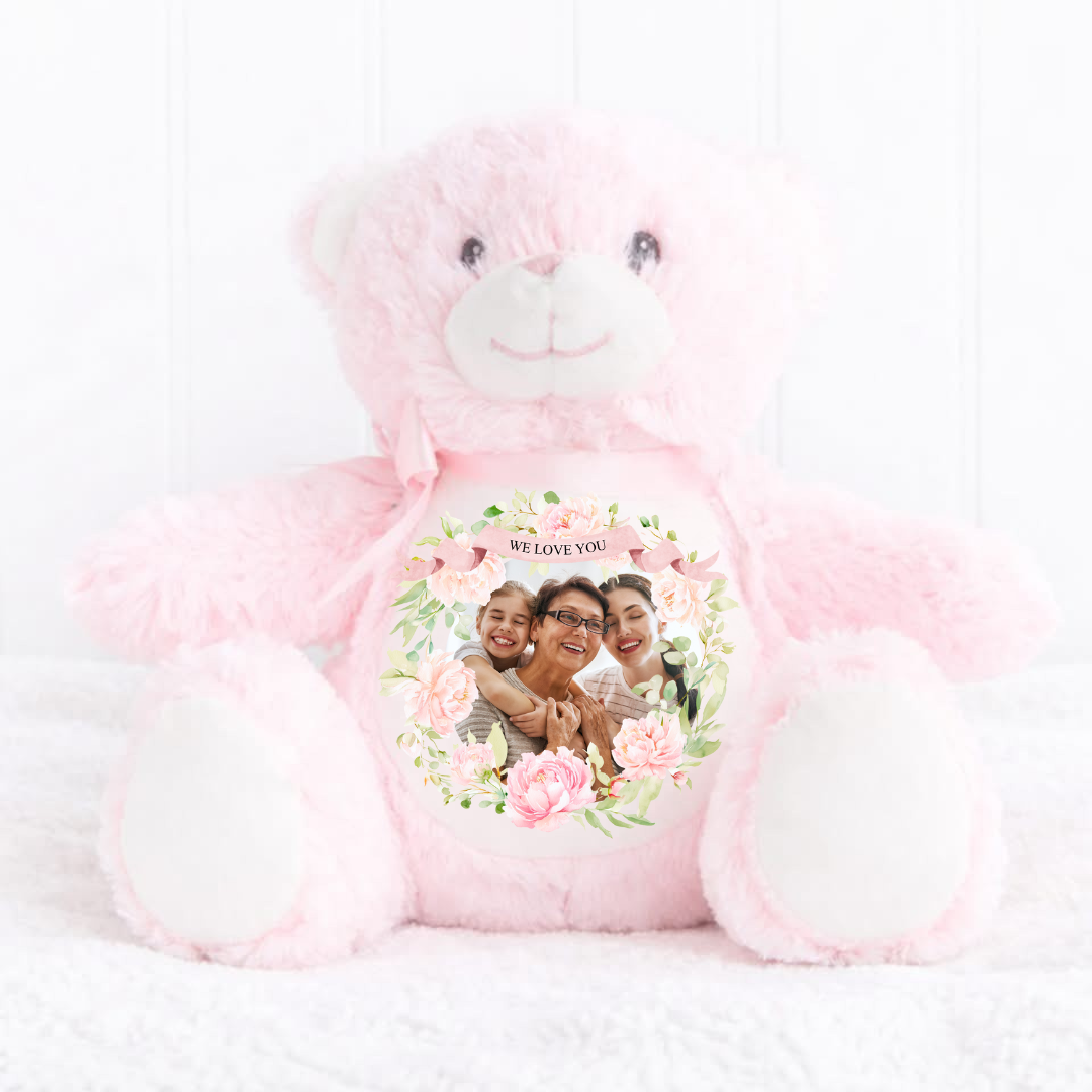 Personalised Photo Teddy – Mother’s Day Floral Design