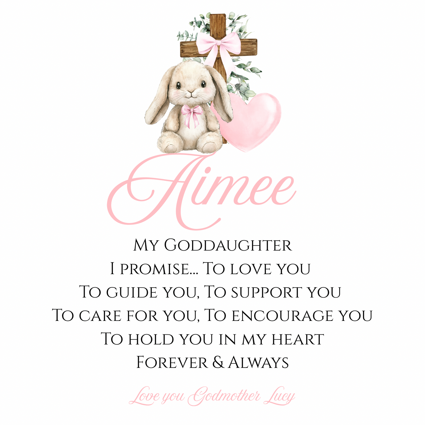 Personalised Godchild Promise Cushion