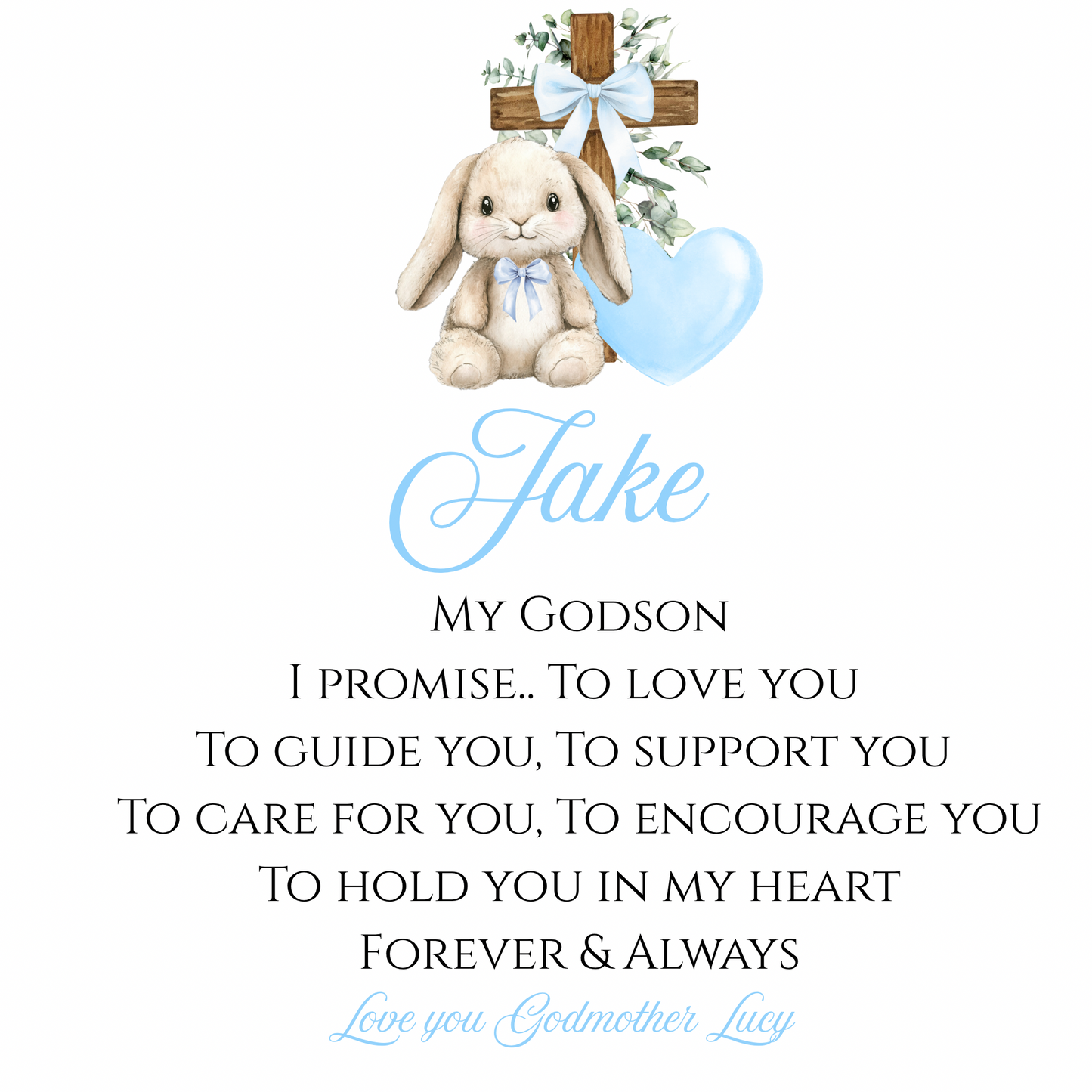 Personalised Godchild Promise Cushion