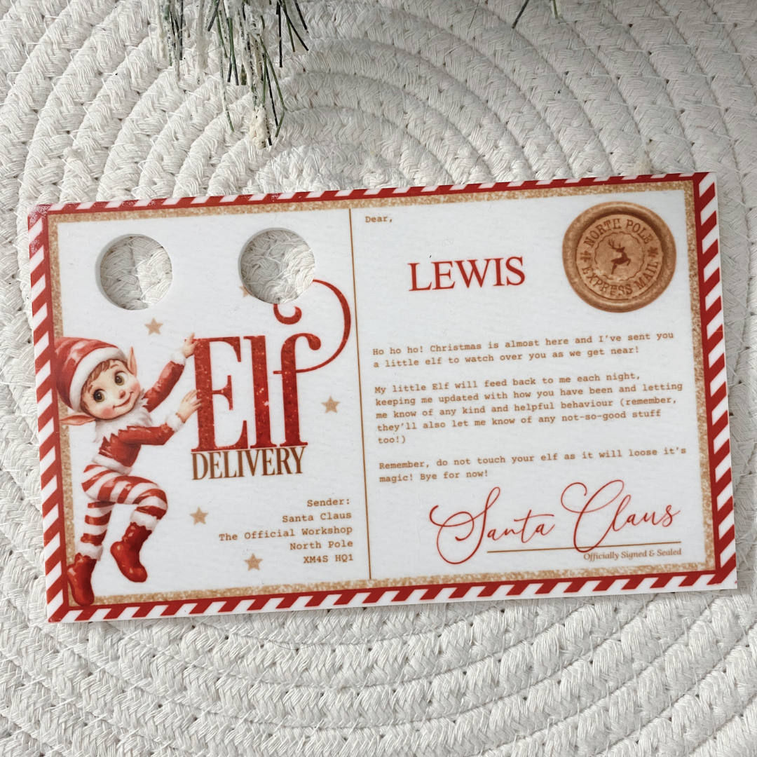 Personalised Elf Arrival Postcard – From Santa’s Workshop