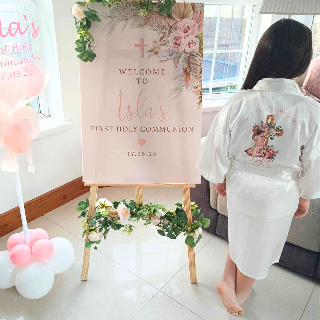 Girls Personalised Satin Robe