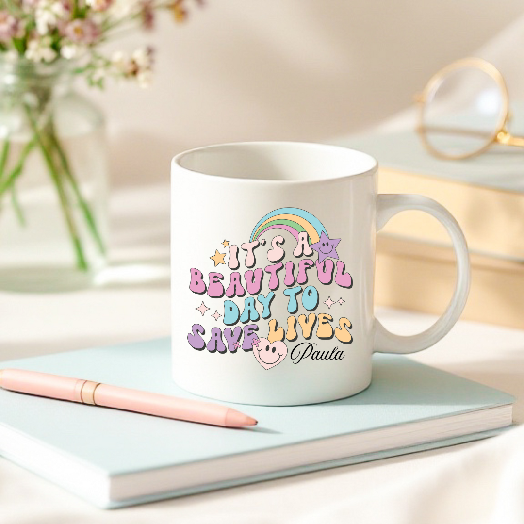 Personalised Nurse Mug - A Beautiful Day