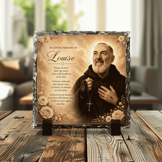 In Loving Memory Padre Pio Memorial Slate
