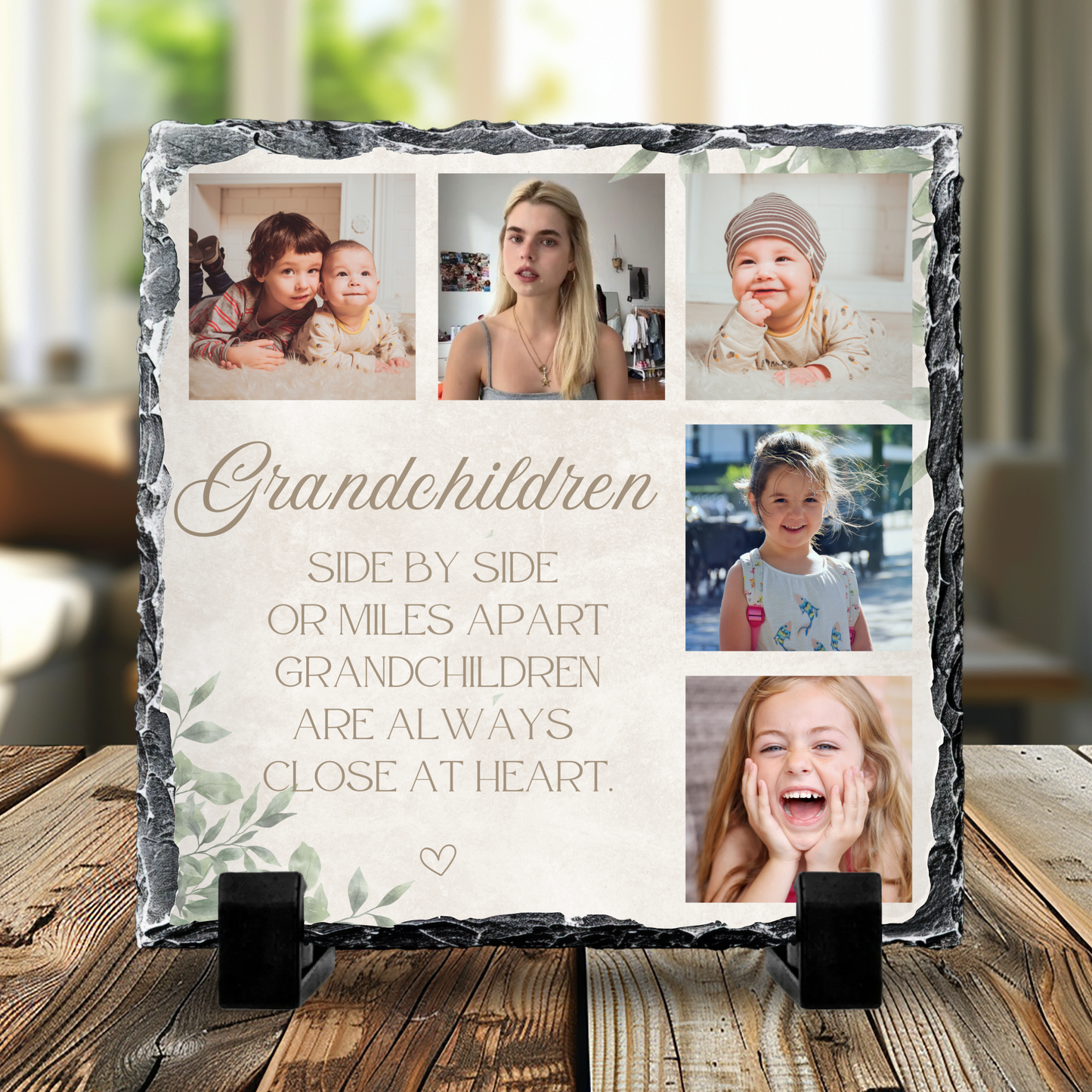 Custom Photo Collage Grandchildren Slate