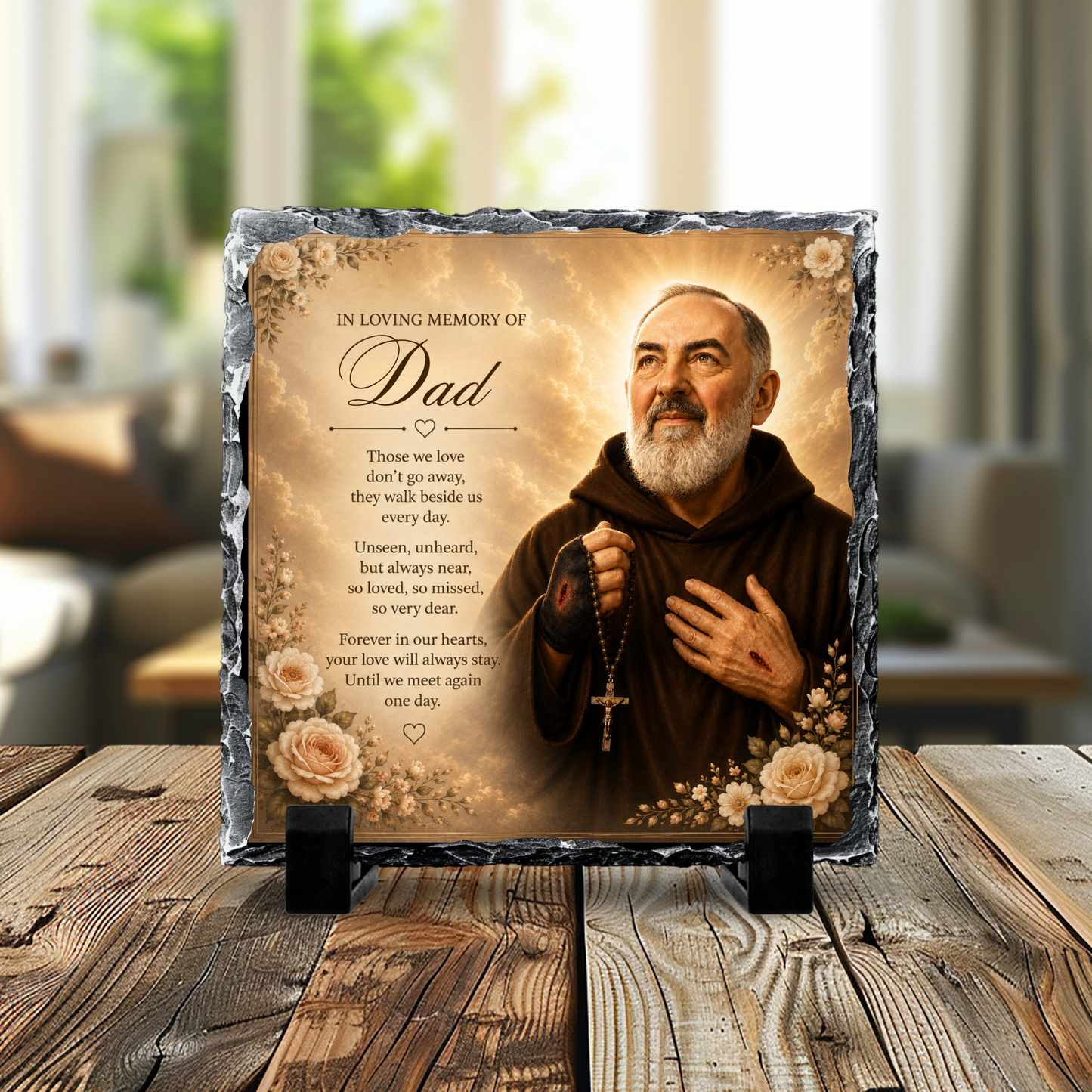 In Loving Memory Padre Pio Memorial Slate