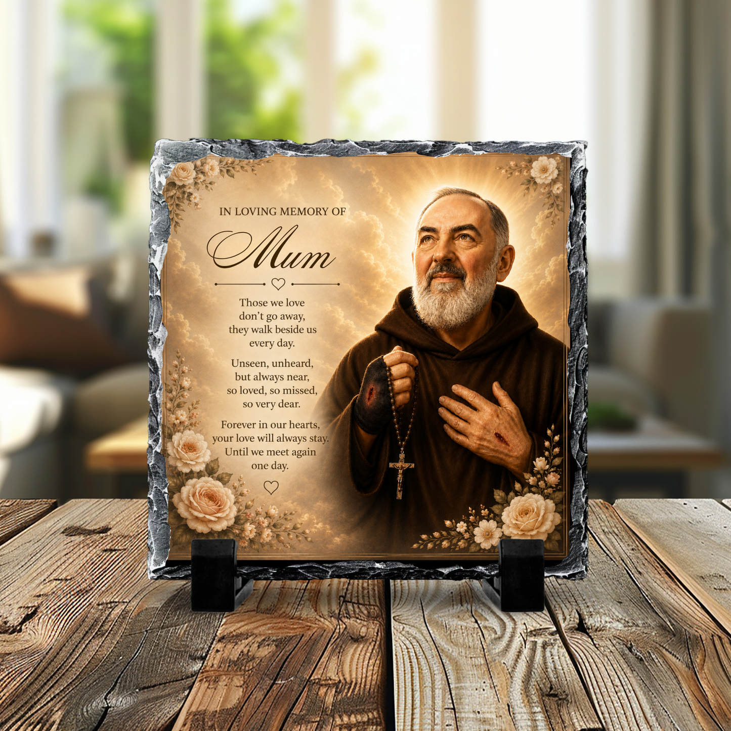 In Loving Memory Padre Pio Memorial Slate
