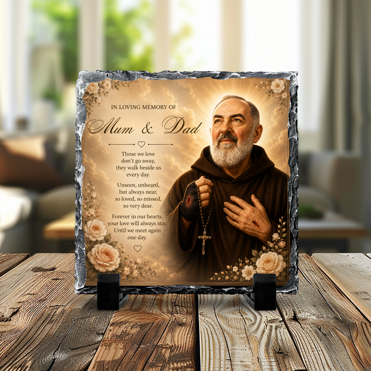 In Loving Memory Padre Pio Memorial Slate
