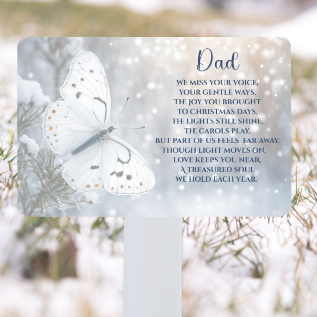 Personalised Christmas Grave Marker – Butterfly Design