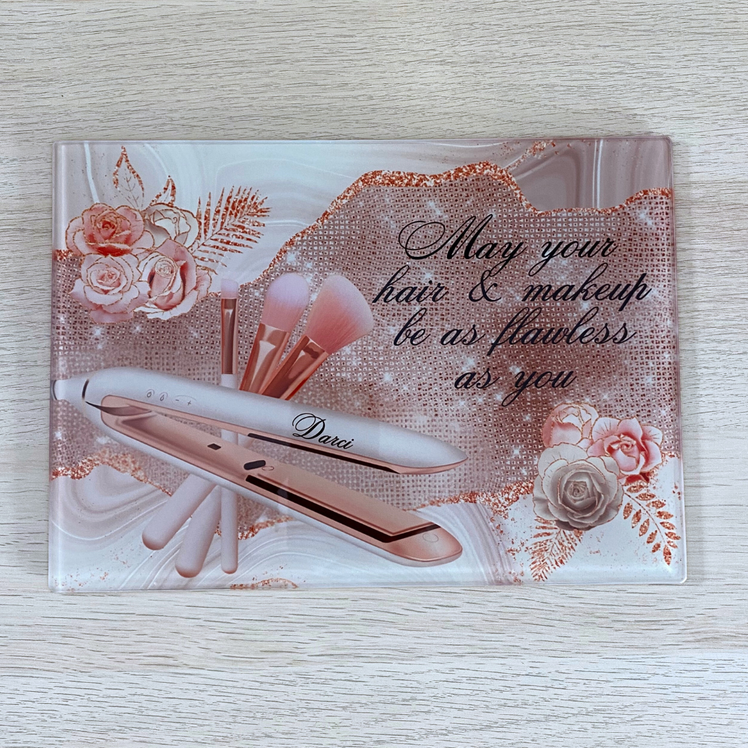 Personalised Floral Heat Protection Glass Board