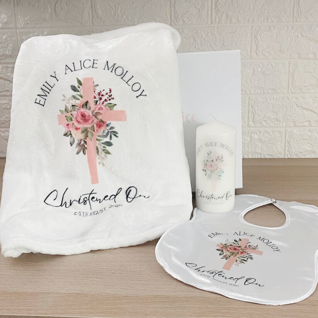 Christening Essentials Gift Set - Flower Cross