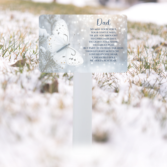 Personalised Christmas Grave Marker – Butterfly Design