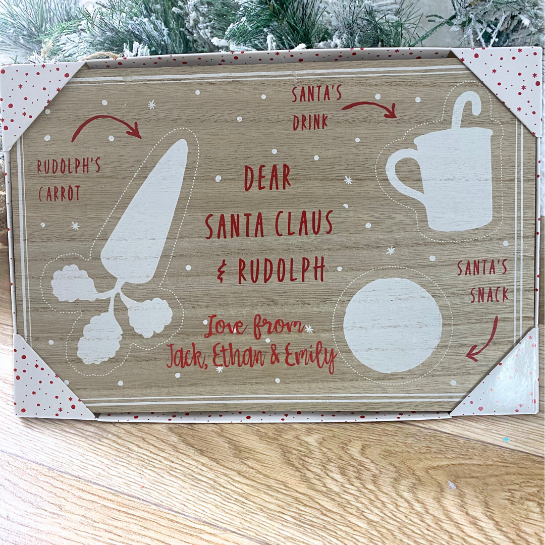 Product Description – Personalised Santa Treat Board