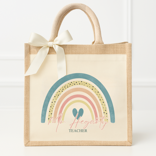 Teacher & Classroom Assistant Personalised Jute Tote Bag