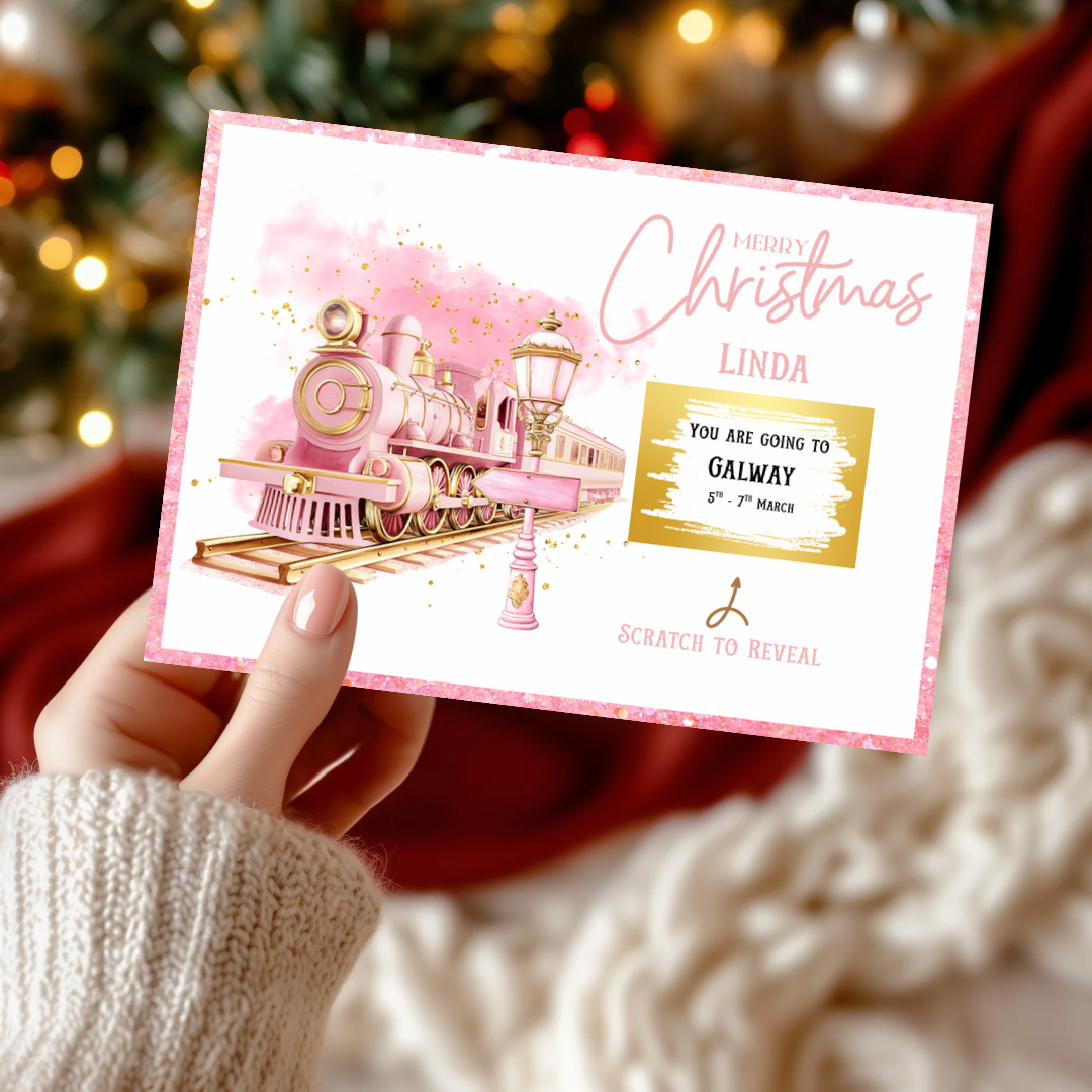 Personalised Scratch-to-Reveal Ticket - Pink