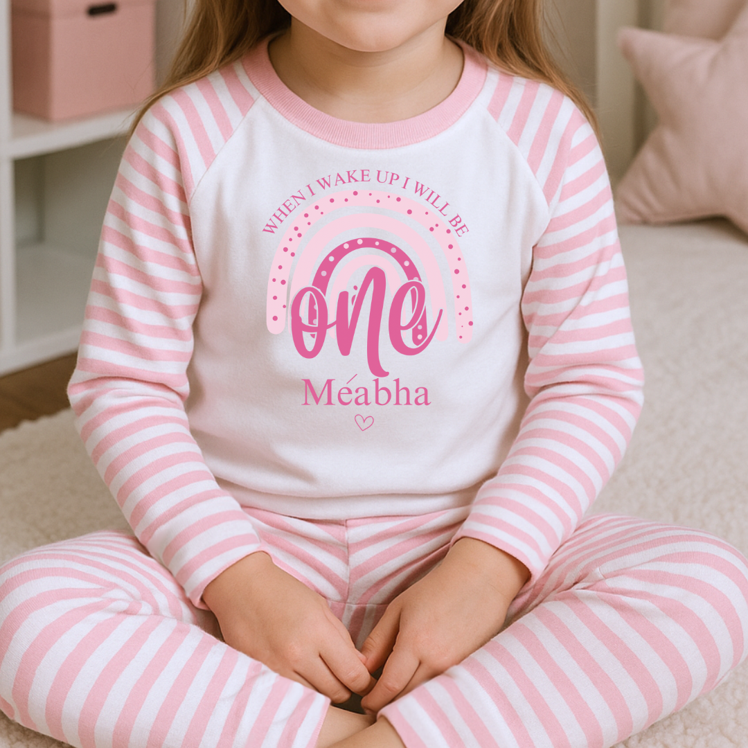 Girls Birthday Pyjamas - Rainbow