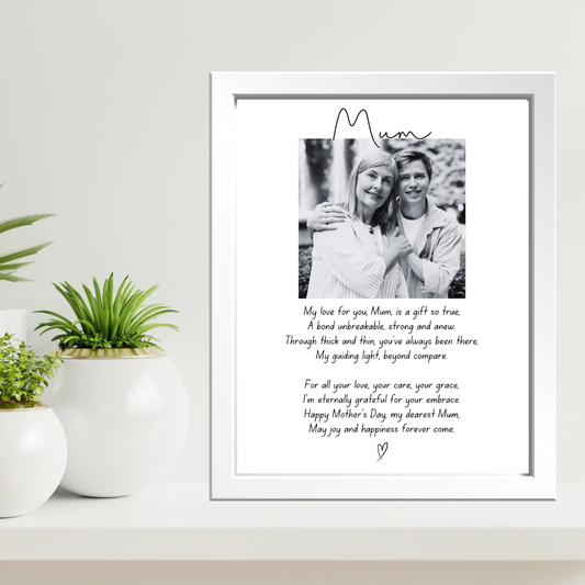 Framed Mum Photo Poem Print