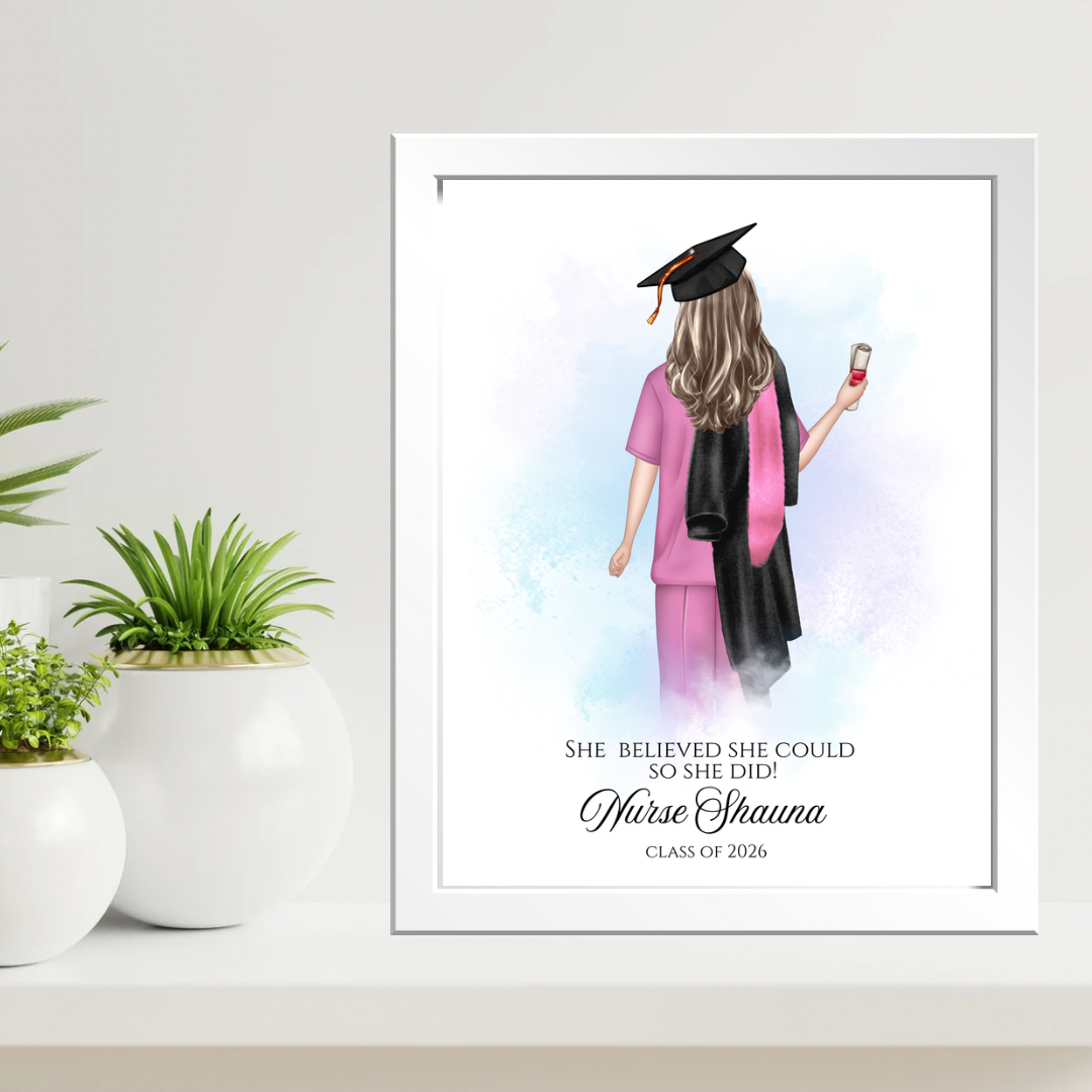 Personalised Nurse Graduation Print
