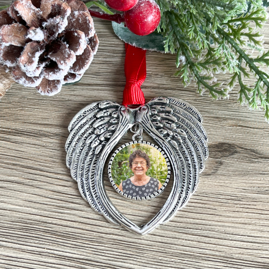Memorial Angel Wings Christmas Tree Ornament