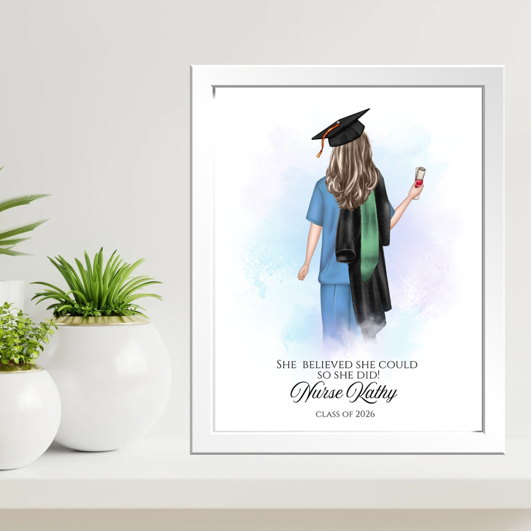 Personalised Nurse Graduation Print