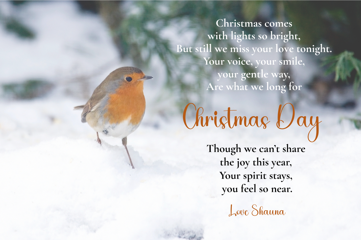 Personalised Christmas Grave Marker – Robin Design