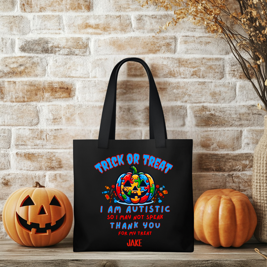 Trick or Treat Autism Awareness Tote Bag