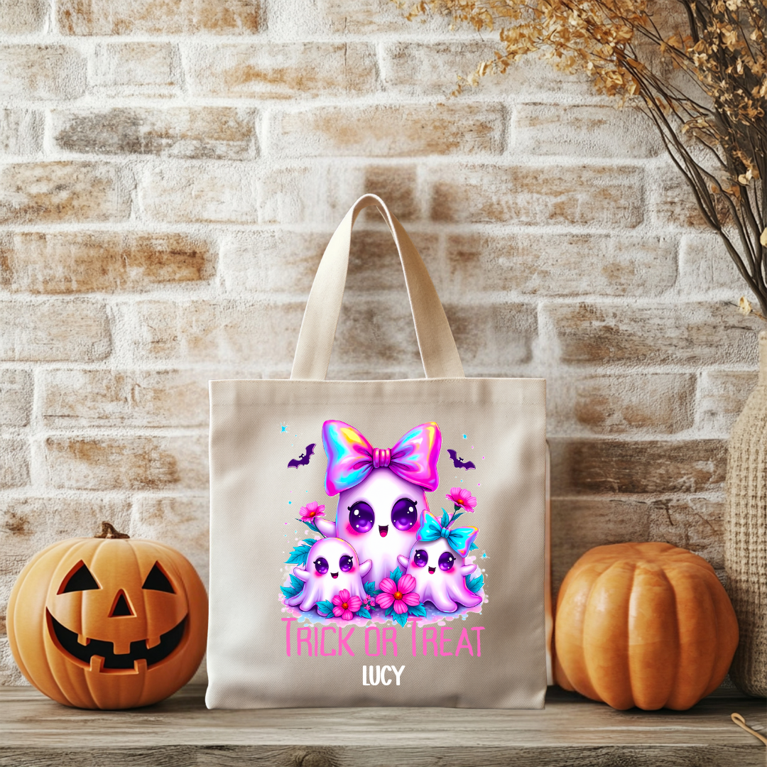 Trick or Treat Iridescent Ghost Tote Bag
