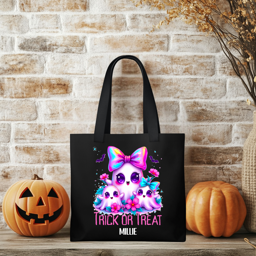 Trick or Treat Iridescent Ghost Tote Bag