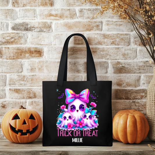 Trick or Treat Iridescent Ghost Tote Bag