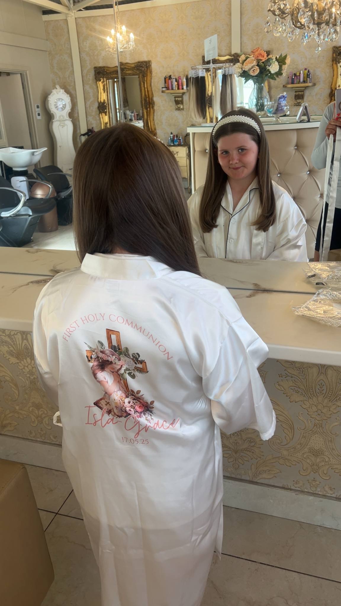 Girls Personalised Satin Robe