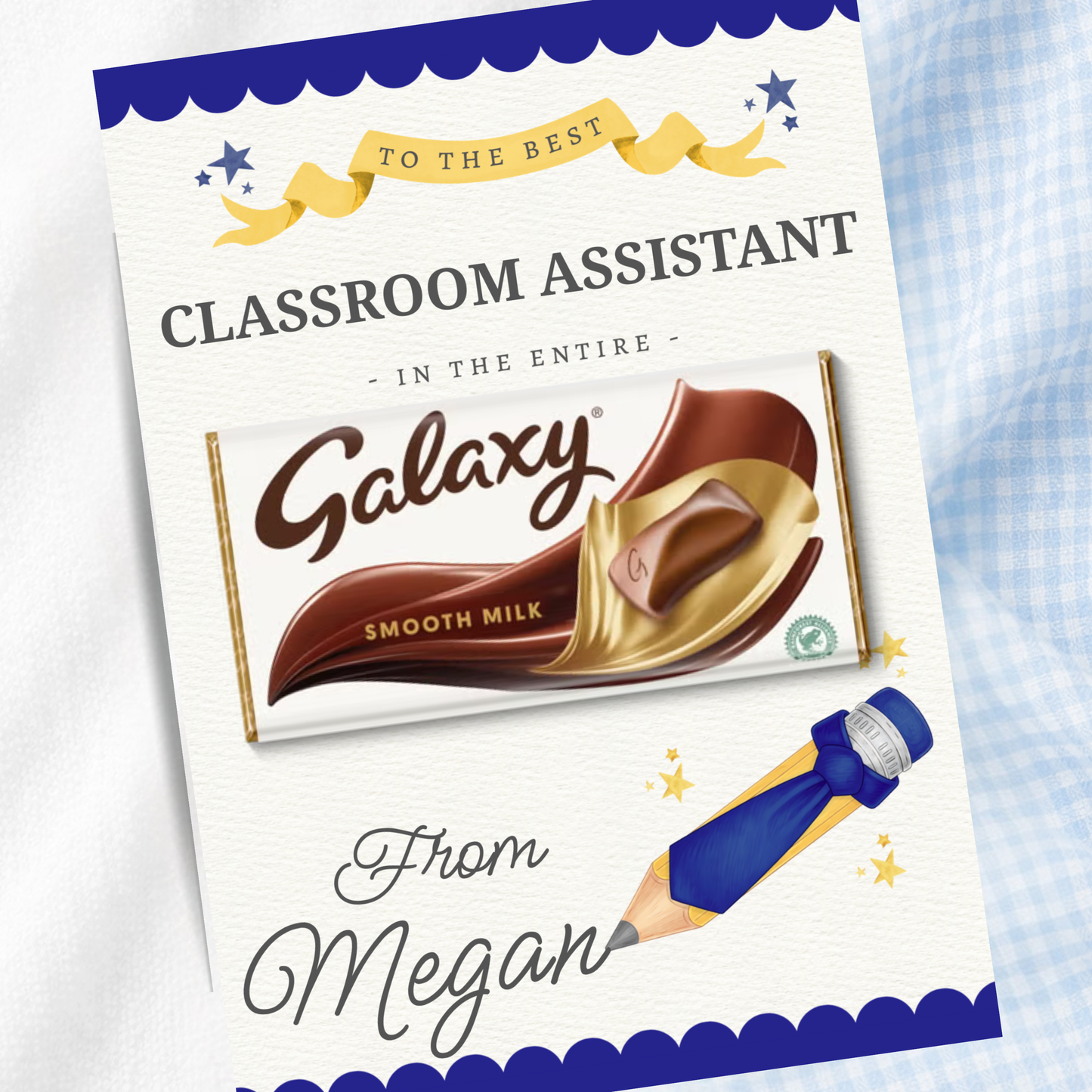 Personalised Classroom Assistant Galaxy Board - Blue