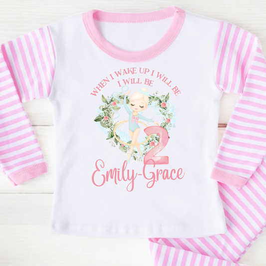 Girls Birthday Pyjamas - Gymnast