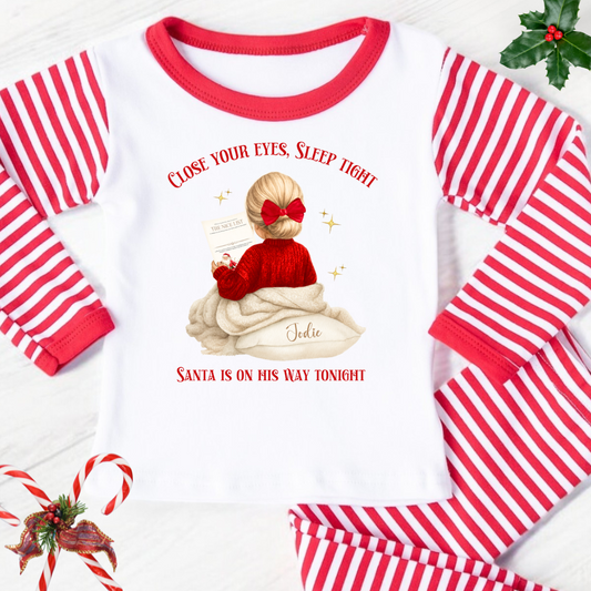 Personalised Santa Girl PJs