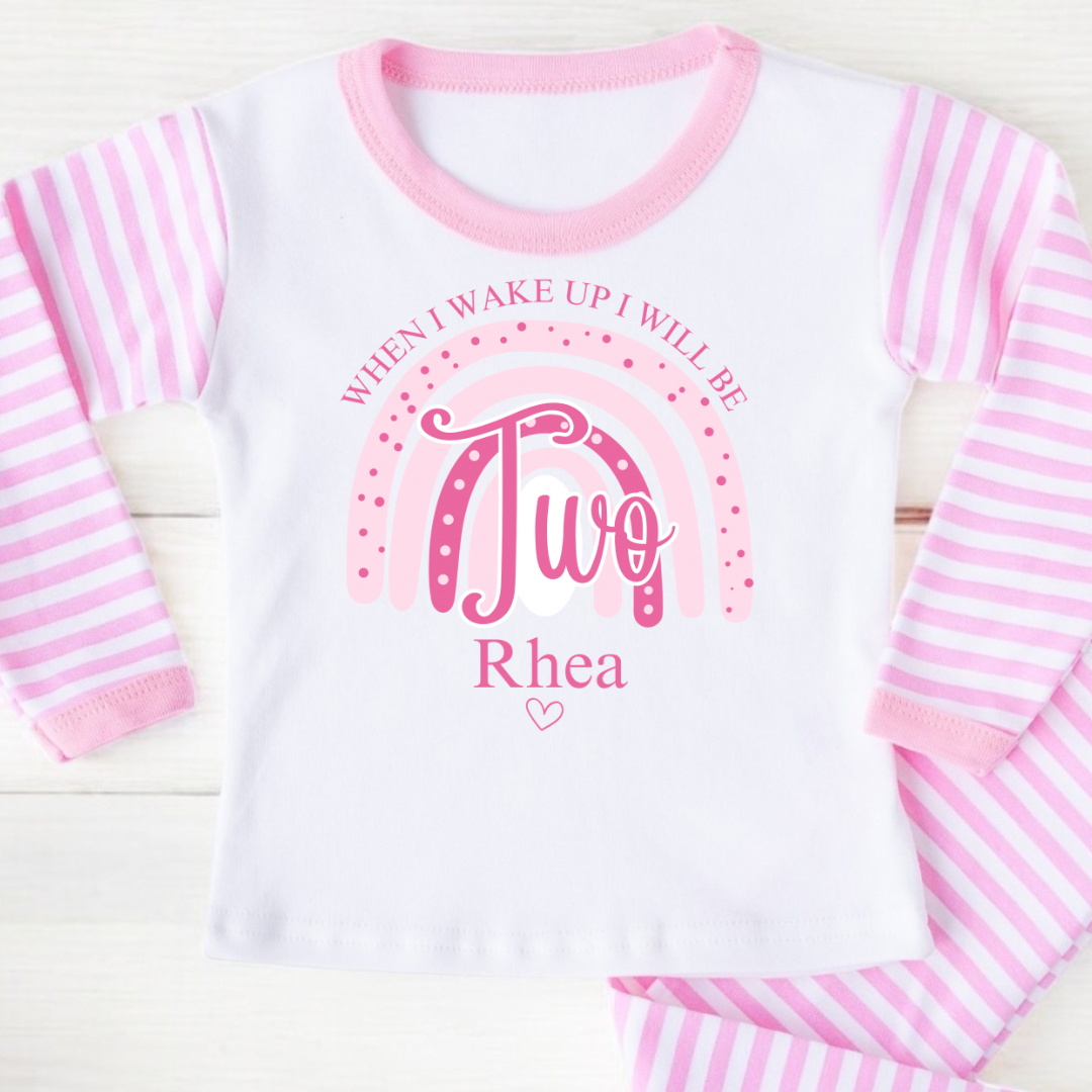 Girls Birthday Pyjamas - Rainbow