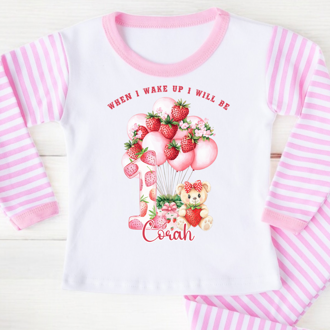 Girls Birthday Pyjamas - Strawberry Dreams