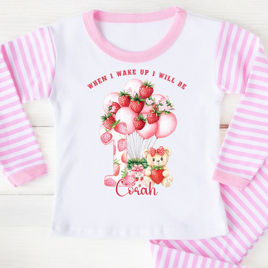 Girls Birthday Pyjamas - Strawberry Dreams